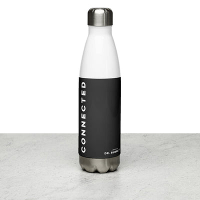 Connected Logo Black and White Stainless Steel Water Bottle
