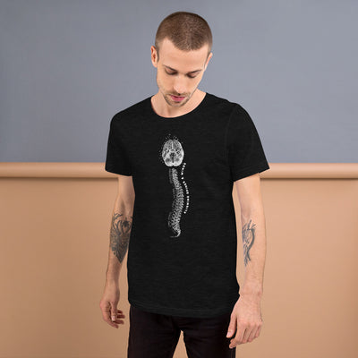 Aligning Spines and Minds Black Heathered Short-Sleeve Unisex T-Shirt